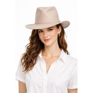 Mossant Paris Hat Size M Pink Felt Fedora Trail Dusted Australian Wool